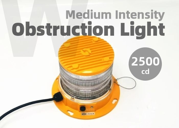 Policarbonato	Pilotos IP68 de los aviones medios de la intensidad de la luz de obstrucción de la aviación para la marca de la torre